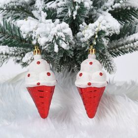 Christmas Decoration Plastic Christmas Stockings Crutch Pendant (Option: Ice Creampair)