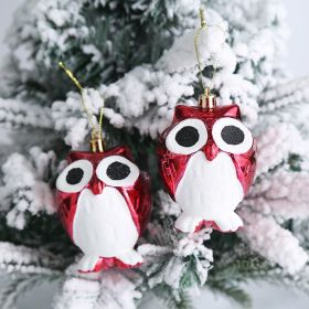 Christmas Decoration Plastic Christmas Stockings Crutch Pendant (Option: Big Eye Owlpair)