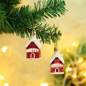 Christmas Decoration Plastic Christmas Stockings Crutch Pendant (Option: Red Housepair)