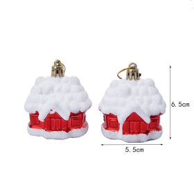 Christmas Decoration Plastic Christmas Stockings Crutch Pendant (Option: Snow Housepair)
