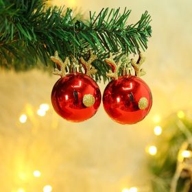 Christmas Decoration Plastic Christmas Stockings Crutch Pendant (Option: Red Christmas Small Deer Head)
