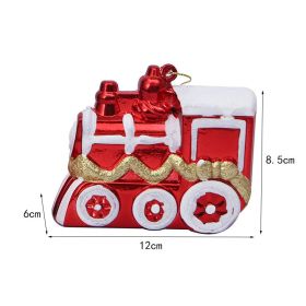 Christmas Decoration Plastic Christmas Stockings Crutch Pendant (Option: Trainpiece)