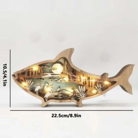 Multi-layer Wooden 3D Forest Animal Wooden Crafts (Option: 59 Plus Light Fish-17 X155x 22cm)