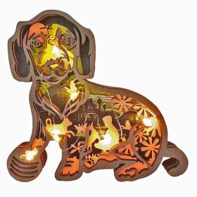 Multi-layer Wooden 3D Forest Animal Wooden Crafts (Option: 42 Plus Lights-17 X155x 22cm)