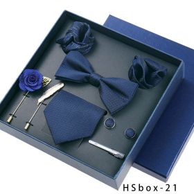 8-piece Gift Box Men's Formal Wear Business Bow Tie Square Scarf Tie Clip (Option: HSbox21)