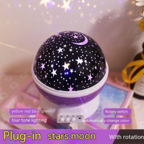 Atmosphere Decorative Lamp Layout Colorful Rotating Stage Light (Option: Moon Style Purple-14cm)
