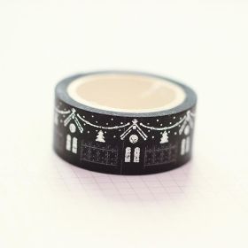 Simple Printing Gold Foil Silver Foil And Paper Adhesive Tape (Option: Silver House B)