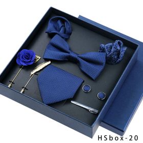 8-piece Gift Box Men's Formal Wear Business Bow Tie Square Scarf Tie Clip (Option: HSbox20)