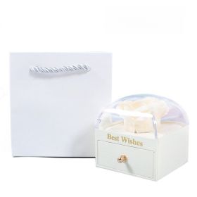 Jewelry Storage Box Single Rose Drawer Box Macaron Ring Necklace Packaging Box Jewelry Box (Option: White-Gift box and handbag)