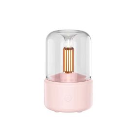 Atmosphere Light Humidifier Candlelight Aroma Diffuser Portable 120ml Electric USB Air Humidifier Cool Mist Maker Fogger 8-12 Hours With LED Night Lig (Option: Pink-USB)