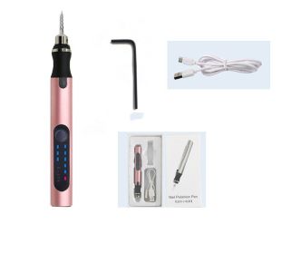 Wireless Jade Carving Machine Polishing Engraving Tool Electric Polishing Pen (Option: Pink-Heaven and earth cover-USB)