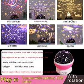 Atmosphere Decorative Lamp Layout Colorful Rotating Stage Light (Option: Pink 6 Sets Of Patterns-14cm)