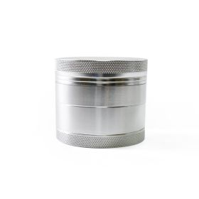 In Stock Aluminum Alloy Smoke Remover Flat Four-layer Metal Grinder (Option: Silver-40MM)