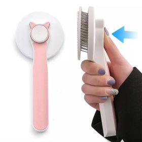 Cat Grooming Brush;  Self Cleaning Slicker Brushes For Dogs Pet Hair Removal Comb Stainless Steel Needle Cat Brush Self Cleaning For Cats Dogs Hair Re (Color: Pink)