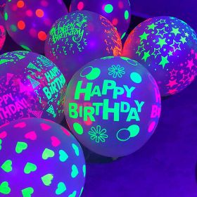 Fluorescent Balloon Transparent Fluorescent Polka Dot Balloon Candy Color (Option: 10 Fluorescent Birthdays)