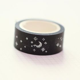 Simple Printing Gold Foil Silver Foil And Paper Adhesive Tape (Option: Silver Moon A)