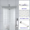 12-Inch 3-Spray Shower System With Square Wall Mounted Adjustable Shower Head And Handheld Shower With Hose