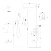 12-Inch 3-Spray Shower System With Square Wall Mounted Adjustable Shower Head And Handheld Shower With Hose