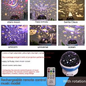 Atmosphere Decorative Lamp Layout Colorful Rotating Stage Light (Option: Charging Blue 6 Sets-14cm)