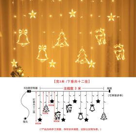 Christmas Combination Curtain Lamp Room Bedroom Lighting Chain (Option: Warm White Battery Box)