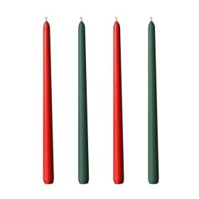 Colored Retro Long Pole Tasteless Candle Wedding Banquet (Option: Red And Green Without Flavor)