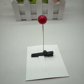 Plastic Cute Grass Barrettes Funny Bean Sprout Class Kindergarten Gifts Spring Clip (Option: Cherry Barrettes)