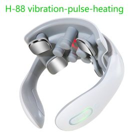 Cervical Spine Massage Instrument Intelligent Pulse Heating Physiotherapy Instrument Hot Compress Neck Support Cervical Spine (Option: H88-English Packaging)