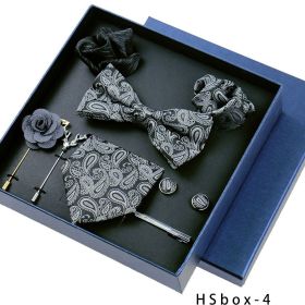 8-piece Gift Box Men's Formal Wear Business Bow Tie Square Scarf Tie Clip (Option: HSbox4)