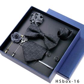 8-piece Gift Box Men's Formal Wear Business Bow Tie Square Scarf Tie Clip (Option: HSbox16)