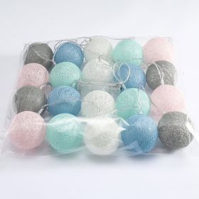 Led Ornamental Festoon Lamp Cotton Ball String Lights (Option: Macaron-5M 20lights Plugg In)