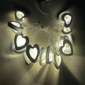 LED Wood Love Heart Lighting Chain String (Option: White Love-Style 3)