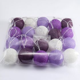 Led Ornamental Festoon Lamp Cotton Ball String Lights (Option: Purple-150cm 10 Lights USB)
