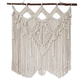 Hand-woven Wholesale Bohemian Tapestry Nordic Decoration Wall Tassel Large Tapestry (Option: white-100x100)