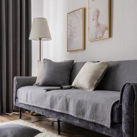 Sofa Cushion Cover Cotton Fabric Non-slip Cushion (Option: ELEGANTLY PURE Light Gray-110x240)